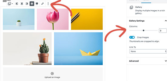 Align gallery images in WordPress post editor