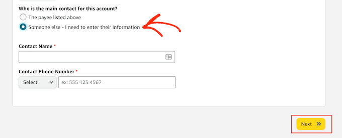 Adding a new payee to your Amazon associates account