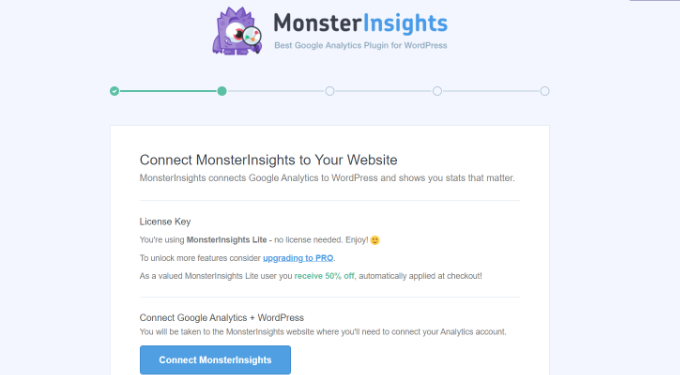 将 MonsterInsights 与您的网站连接起来