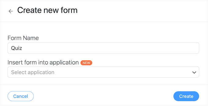 Creating a new quiz using Formidable Forms