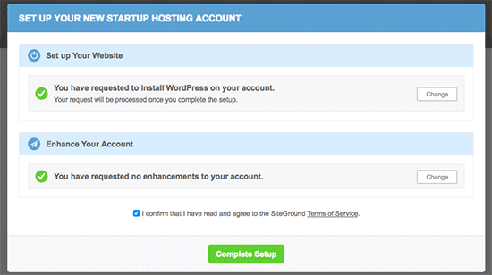 Finish WordPress installation on new SiteGround account