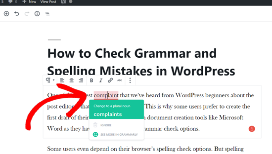 Fix Writing Errors with Grammarly in WordPress
