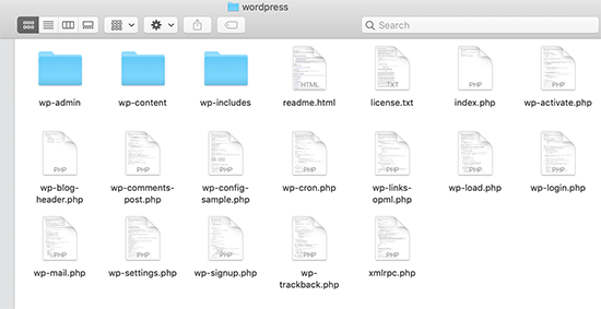 WordPress files
