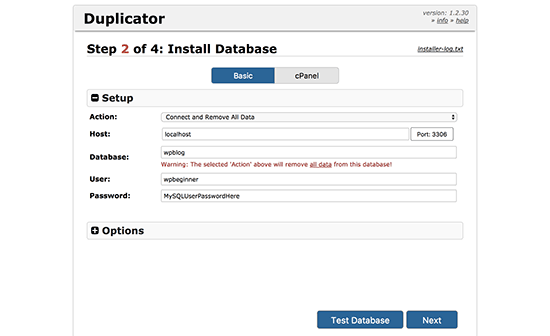 Connect your database