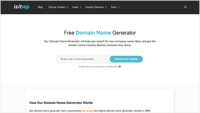IsItWP Blog Name Generator