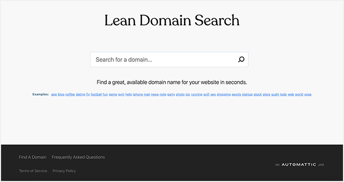 Lean Domain Search - Blog Domain Name Generator