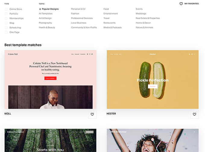 Squarespace Website Templates