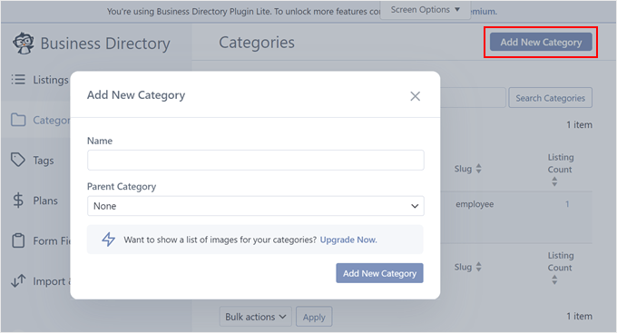 Adding a new category in Business Category plugin