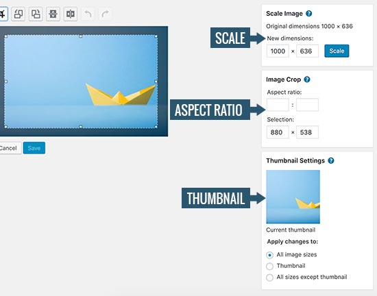 Image edit settings