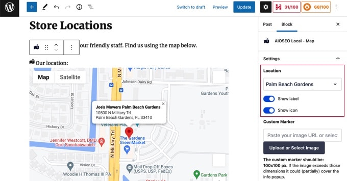 WebHostingExhibit storelocatoraioseolocalmapblocksettingsmultiple How to Add Google Maps Store Locator in WordPress  