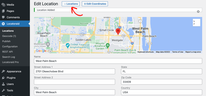 WebHostingExhibit storelocatorlocatoraideditlocationpage How to Add Google Maps Store Locator in WordPress  