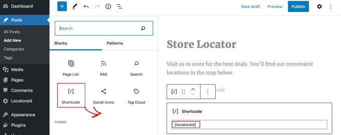 WebHostingExhibit storelocatorlocatoraidshortcodeblock How to Add Google Maps Store Locator in WordPress  