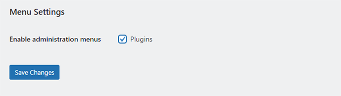 WordPress multisite plugin menu