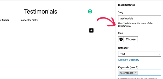 Configure block settings