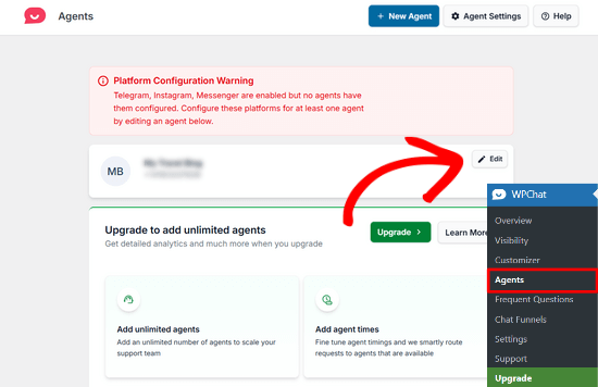 Configure default live chat agent in WPChat Configure default live chat agent in WPChat
