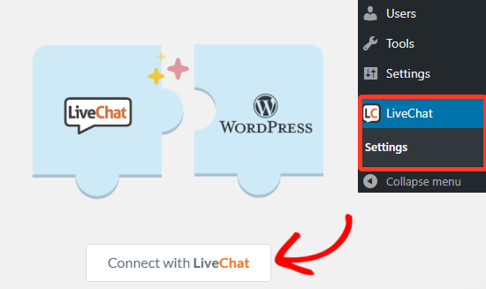 Connect with LiveChat Inc account