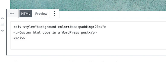Adding custom HTML in WordPress post