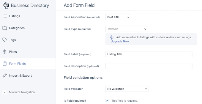 How to customize the form fields