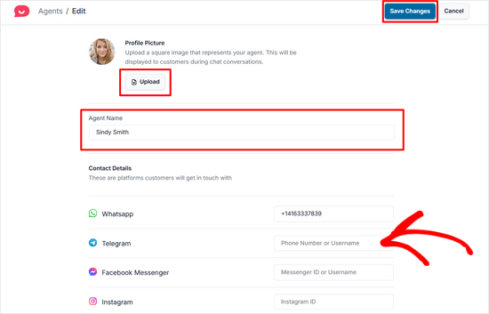Edit default chat agent in WPChat Edit default chat agent in WPChat
