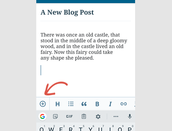 Editing posts in the WordPress app