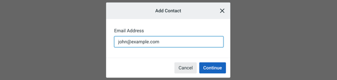 Enter the New Contact's Email Address