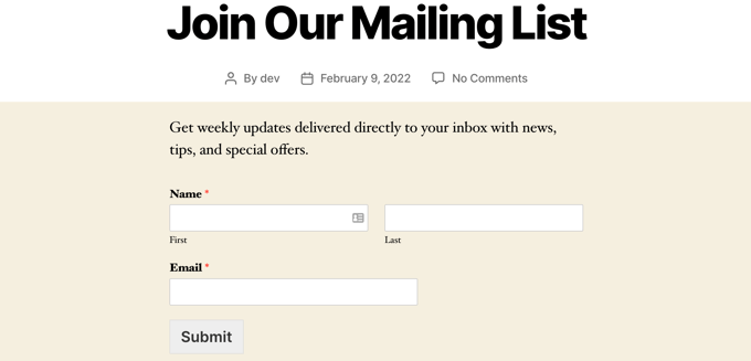 Register For Email Newsletters