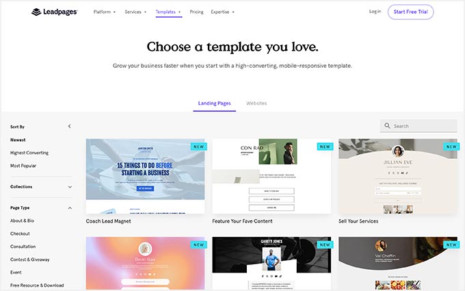 LeadPages Landing Page Templates