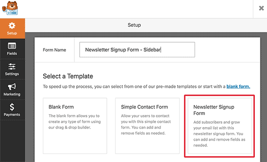 Creating a newsletter sign up form 