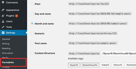 Choosing the right permalinks structure