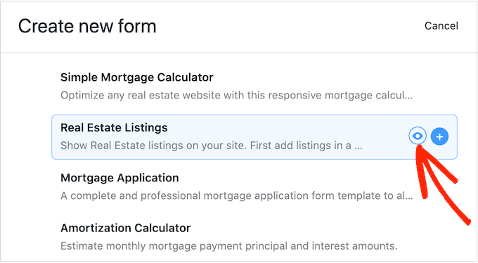 Previewing a form template