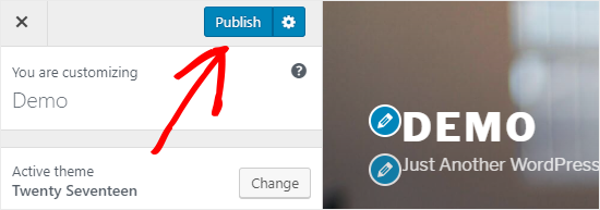 Publish WordPress Customizer settings
