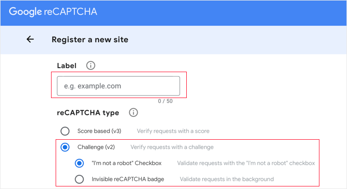 Adding a New Site to Google reCAPTCHA