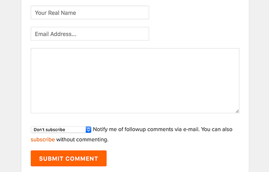 Remove website field from the comment form