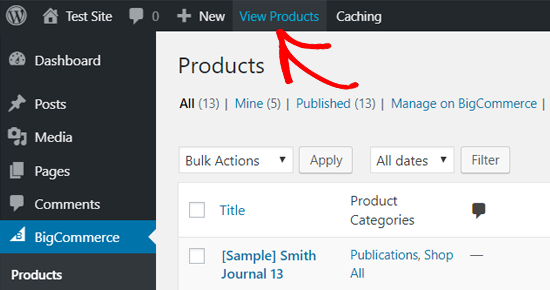  Ver productos BigCommerce en WordPress