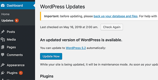 忽略 WordPress 更新