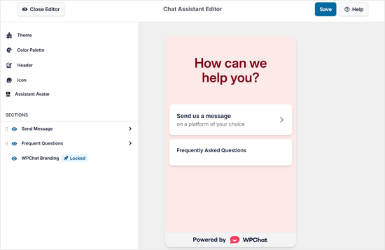 WPChat Chat Assistant Editor WPChat Chat Assistant Editor