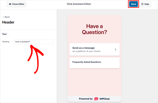 Customize WPChat header text Customize WPChat header text