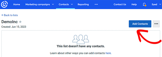 Add contacts to your list