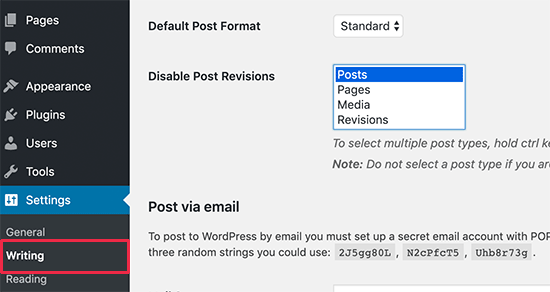 Disable Post Revision Plugin