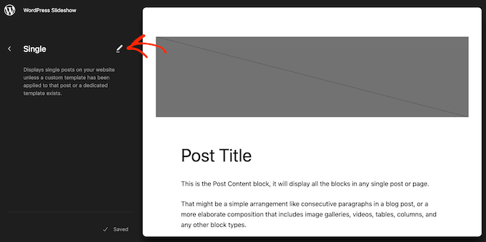How to edit a single WordPress template using the block-based editor