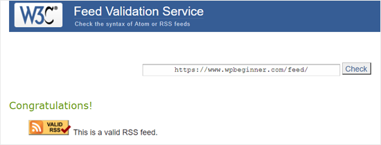 RSS 提要验证服务
