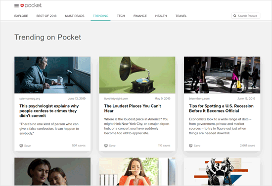 Pocket news Aggregator Website