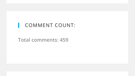 Nombre de commentaires de la barre latérale dans WordPress