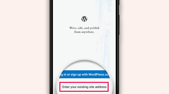 Sign in to WordPress app
