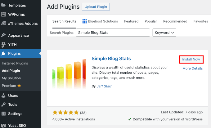 Installing Simple Blog Stats