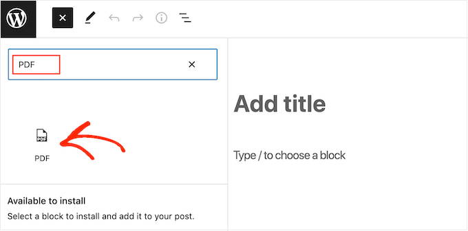 Adding a PDF block to WordPress