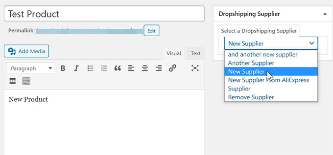 Choose a supplier in WooCommerce Dropshipping