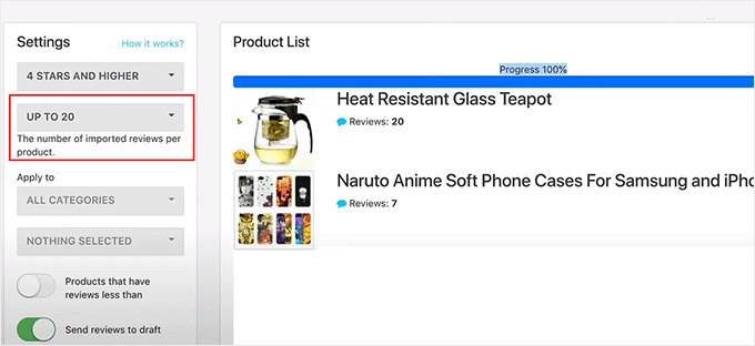 Import reviews with DropshipMe