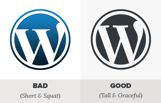 Faux WordPress vs vrai logo