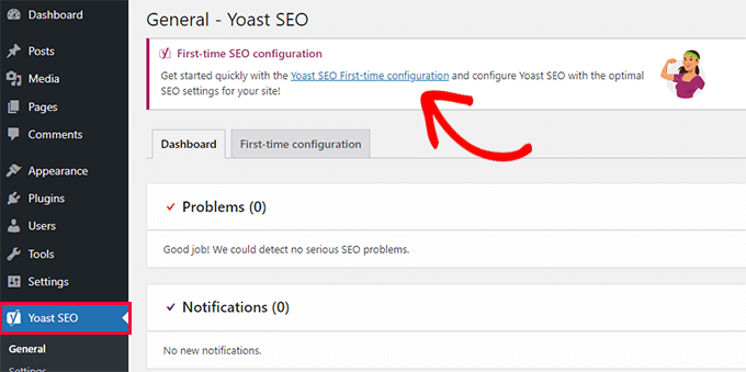 Yoast SEO first time configuration wizard